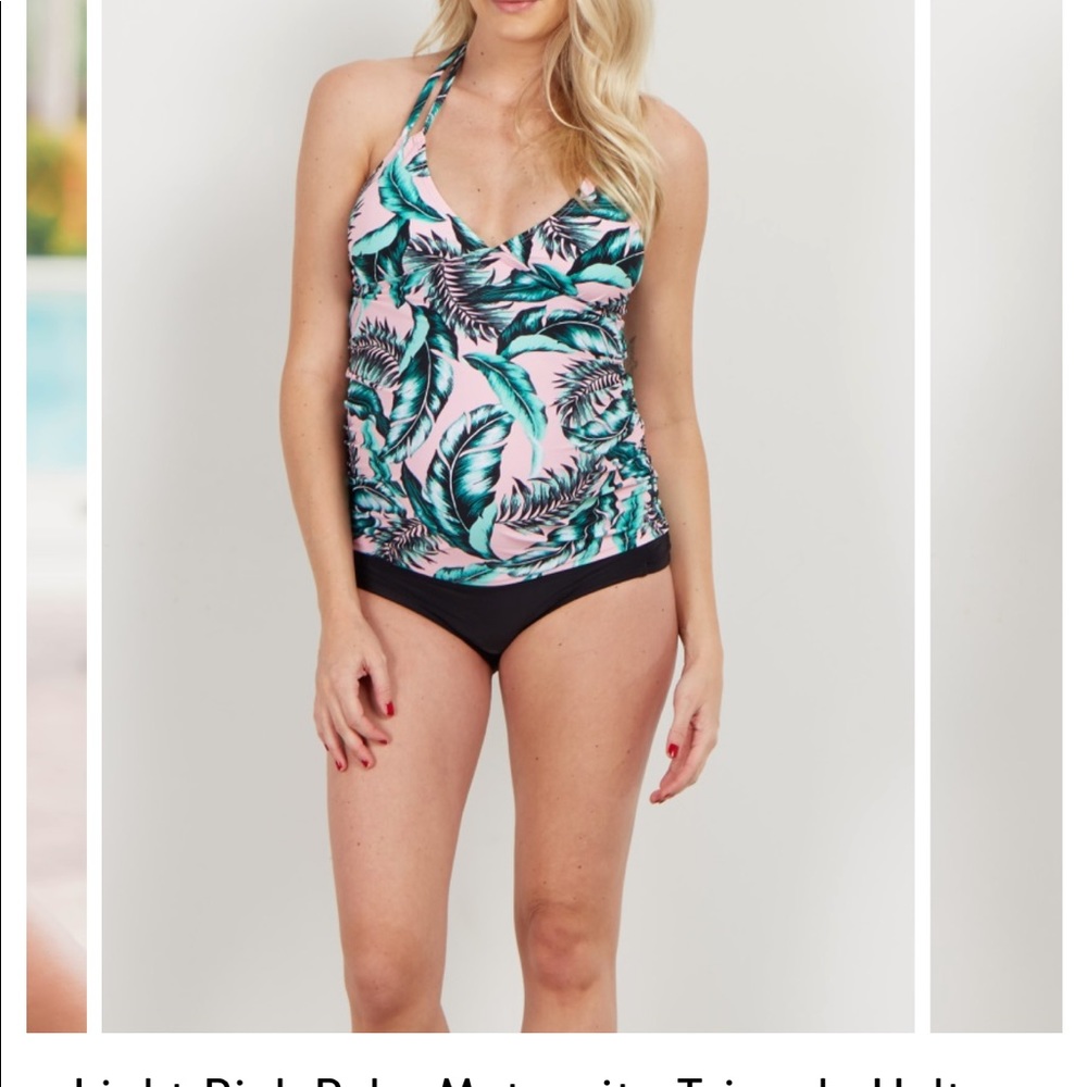 Pink blush light pink palm maternity top